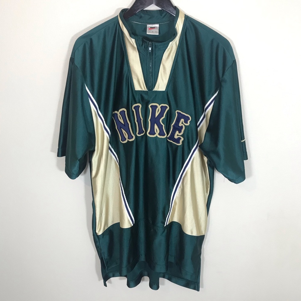 Rare Vintage NIKE Spell Out Logo 1/4 Zip Jersey